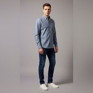 J. Crew Blue Dress Button-Down Airplane long sleeve Shirt